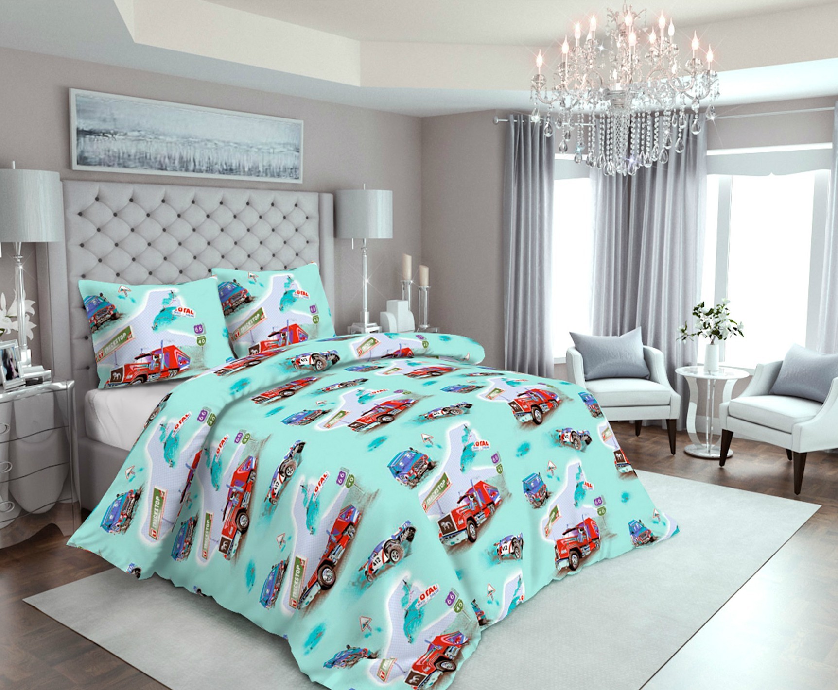 

Постельное белье детское Casa Ricco Машинки 145*215 10024
