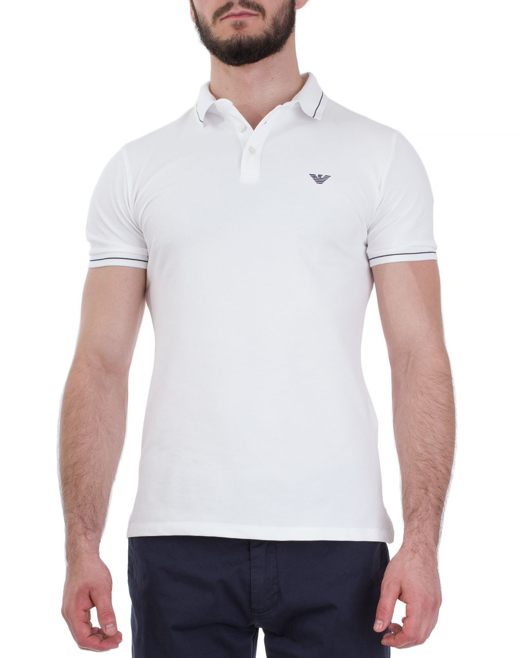 

Поло чоловіче EMPORIO ARMANI (3G1F65-1J46Z-0100/92) Білий XXL