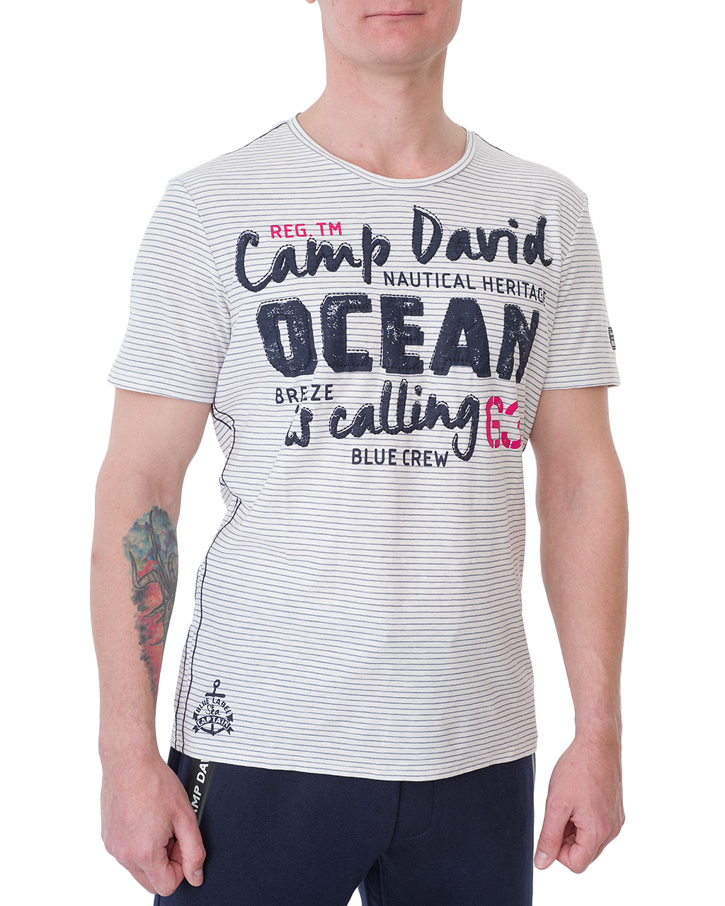 

Футболка чоловіча CAMP DAVID (2002-3631-Light ivory/20) Білий XL