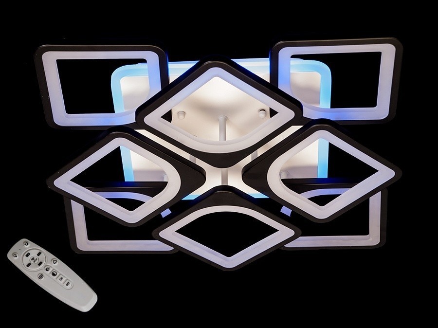 

Потолочная LED-люстра AlexMosh с диммером и цветной подсветкой 165W цвет черный (063)