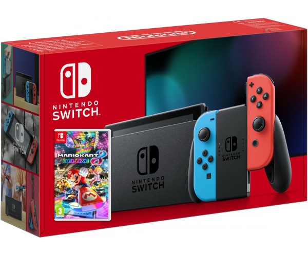 

Nintendo Switch Neon Blue-Red (Upgraded version) + Игра Mario Kart 8 Deluxe (русская версия)