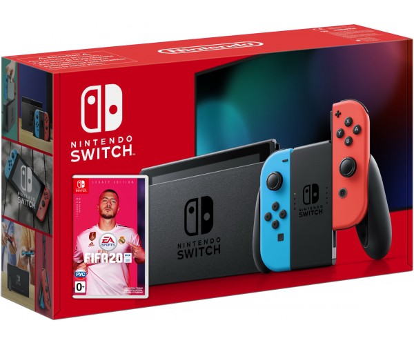 

Nintendo Switch Neon Blue-Red (Upgraded version) + Игра FIFA 20 Legacy Edition (русская версия)