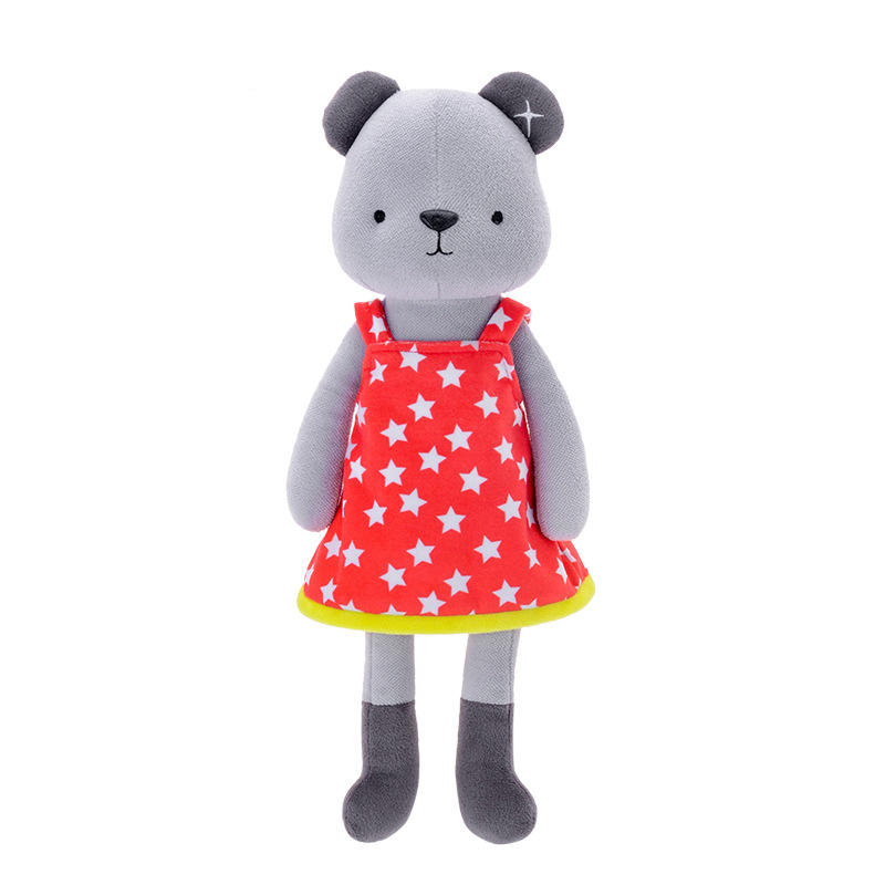 

Мягкая велюровая игрушка Metoys Медвежонок в красном платье 35 см (47988)