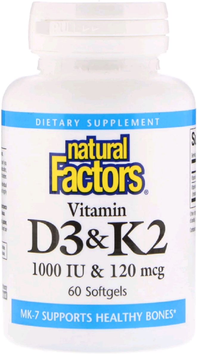 

Витамины Natural Factors Vitamin D3 & K2 60 гелевых капсул (68958012926)