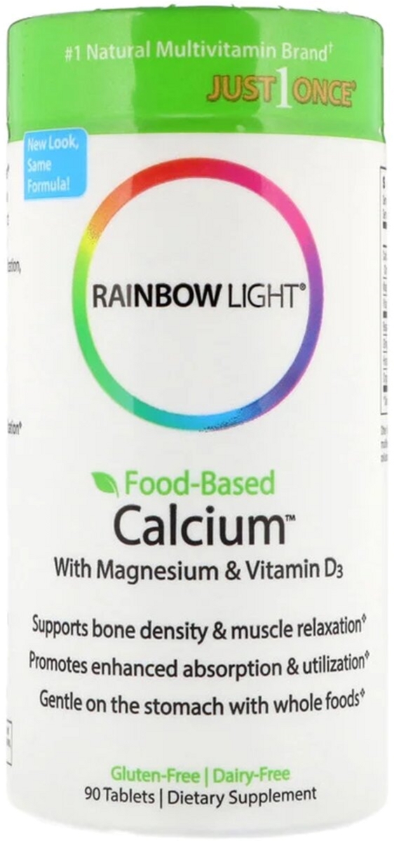

Витамины Rainbow Light Кальций с Магнием и Витамином D3 Food-Based Calcium with Magnesium & Vitamin D3 90 таблеток (21888109517)