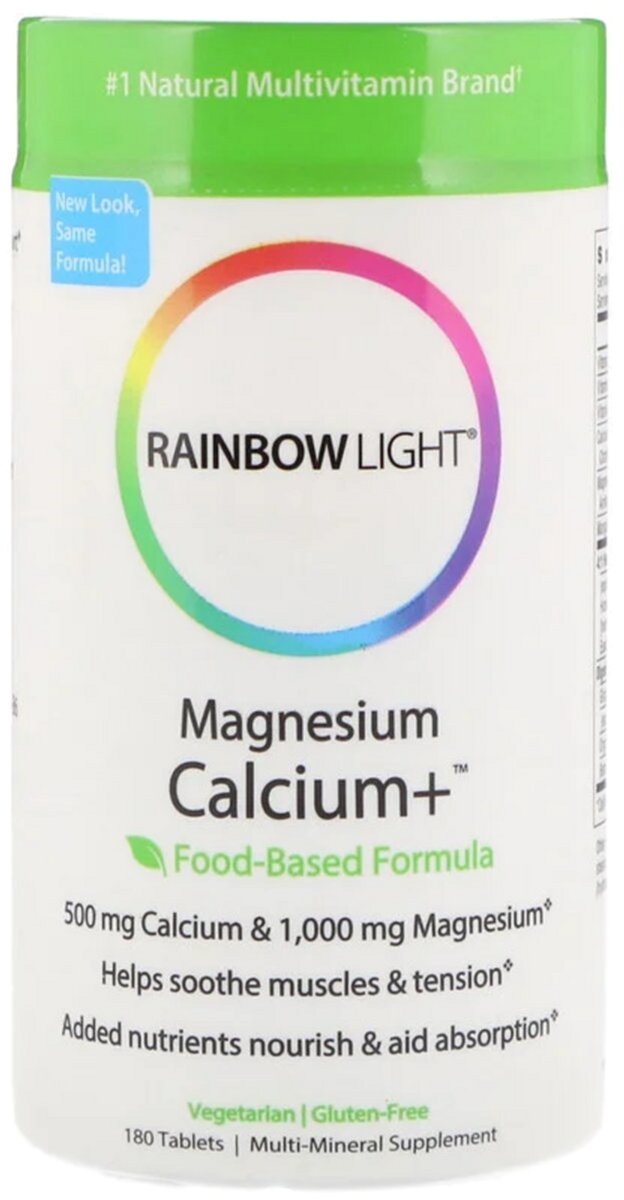 

Витамины Rainbow Light магний кальций + Magnesium Calcium + Food-Based Formula 180 таблеток (21888101023)