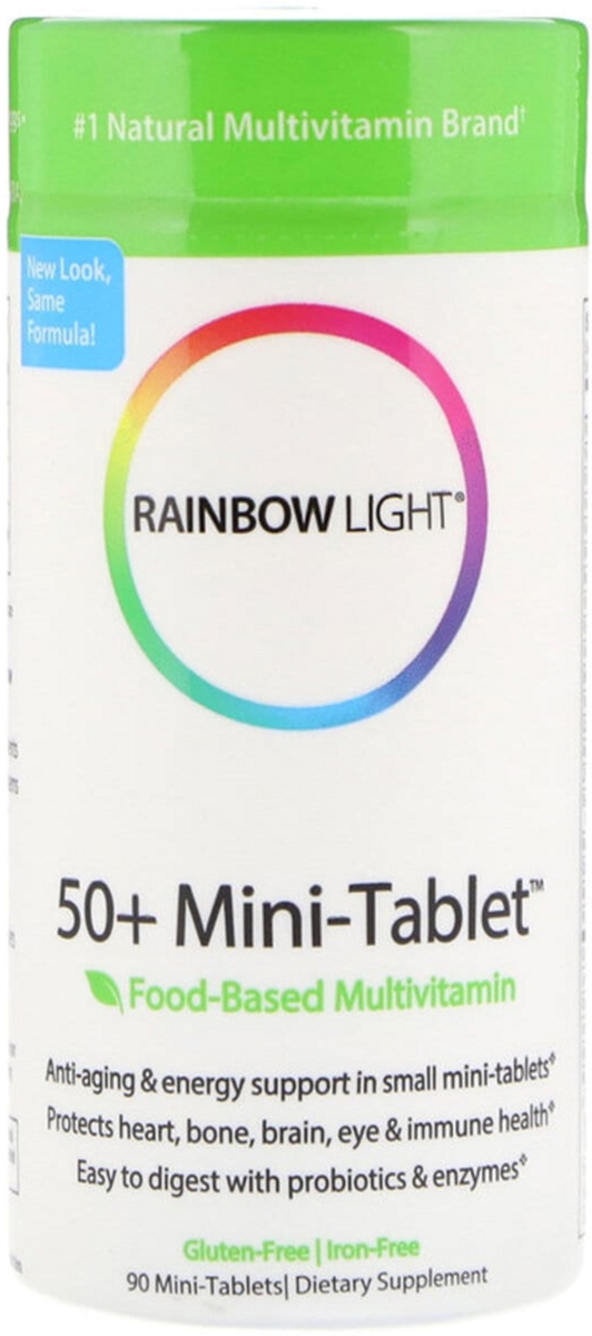 

Мультивитамины Rainbow Light для взрослых 50+ Food-Based Multivitamin 90 мини таблеток (21888113422)