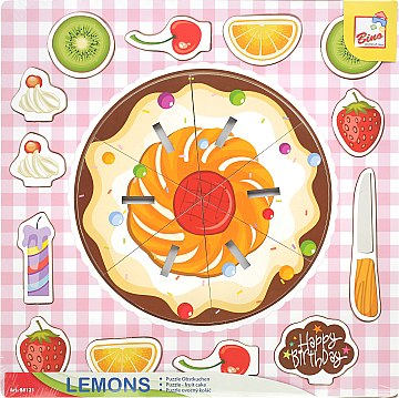 

Деревянная обучающая рамка вкладыш Пазл Торт Bino (88121)