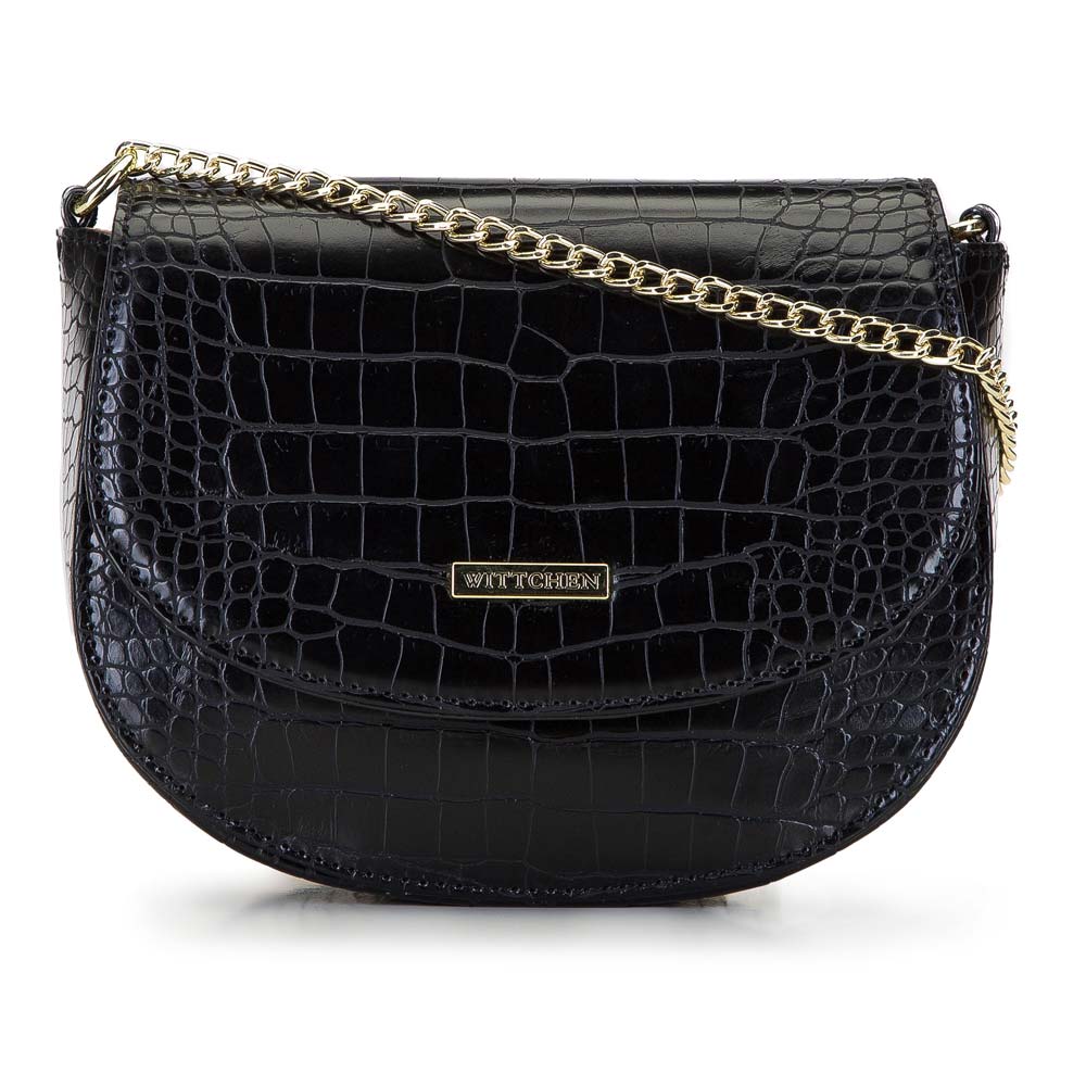 

Сумка saddle bag с имитацией кожи крокодила 92-4Y-224-1C черный