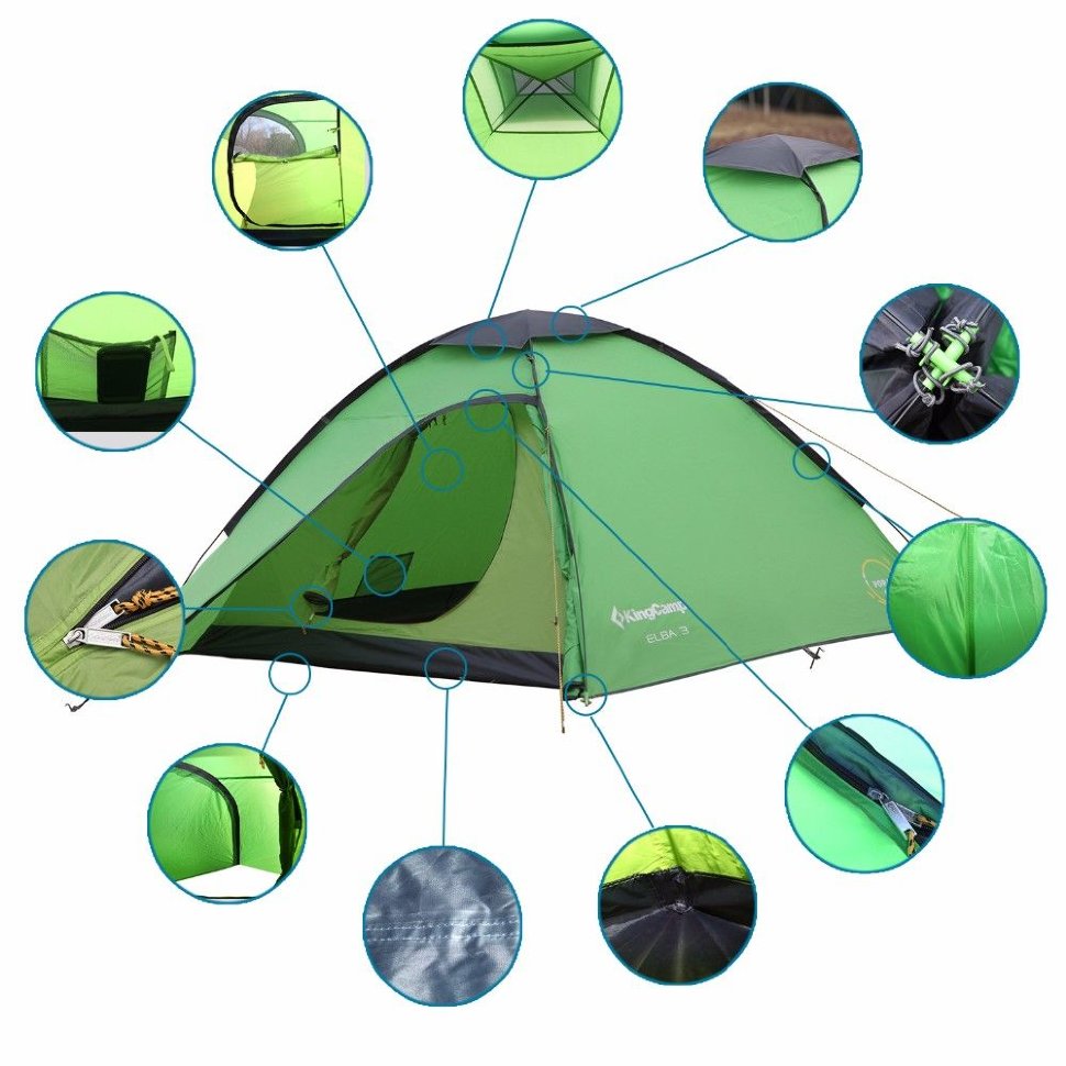 

Палатка KingCamp Elba 3 (KT3038) Green (AE1820)