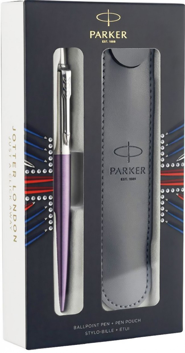 

Набор ручек Parker JOTTER 17 Victoria Violet CT BP + сер.чехол в подар.уп. PXMAS18 16 732b18