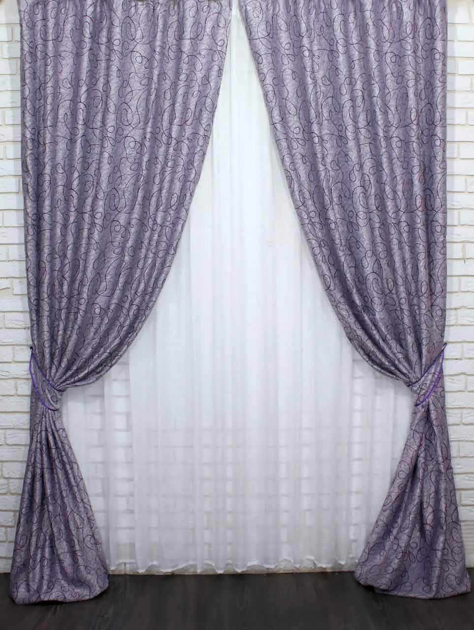 

Шторы VR-Textil Жаклин, блэкаут-софт, сиреневый, 2 шт 1,5 × 2,75 м (2258)