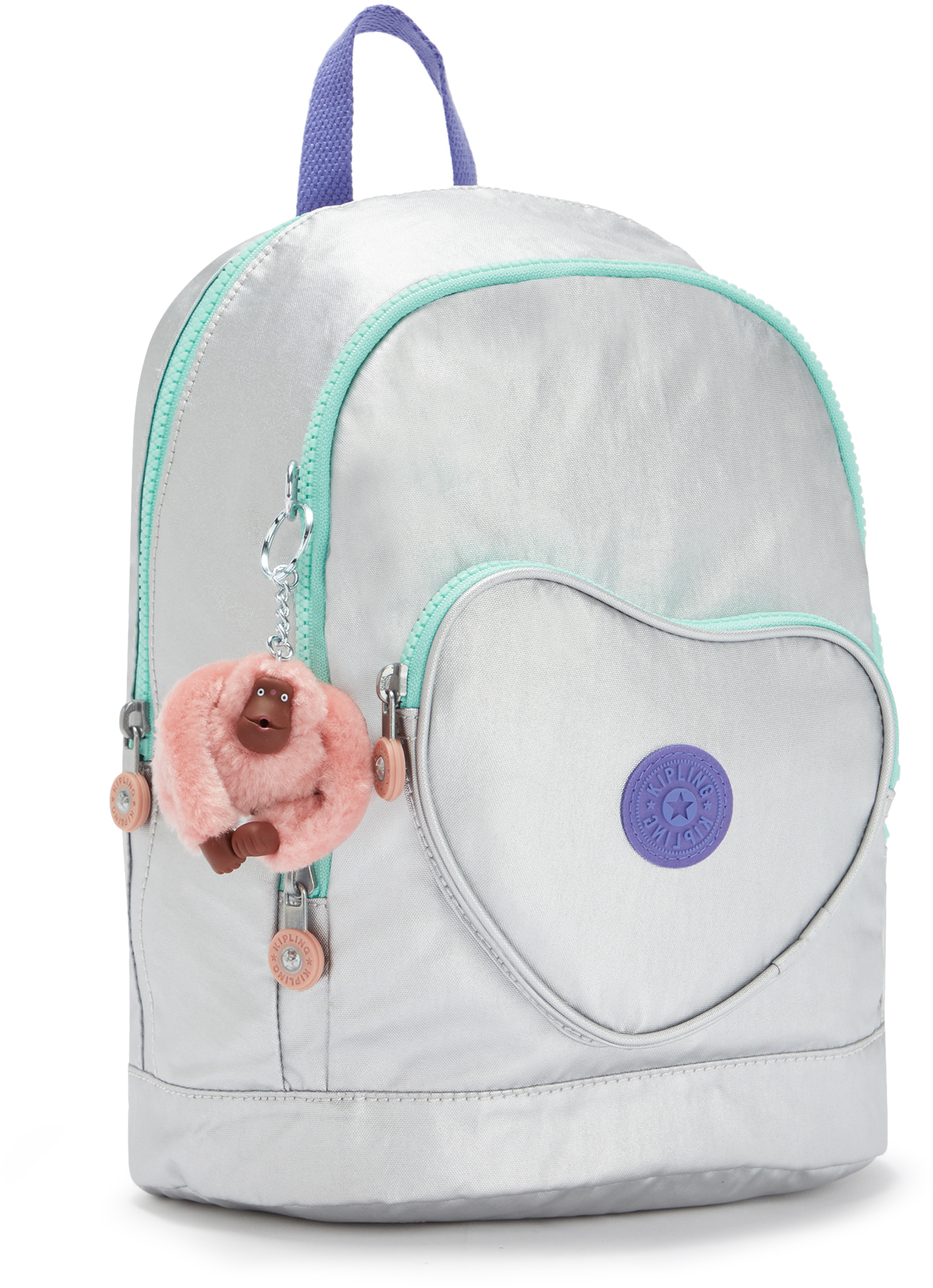 

Рюкзак Kipling BTS PLUS / Polished Gr Bl HEART BACKPACK детский (9л) (24x31,5x14см) KI5592_65E