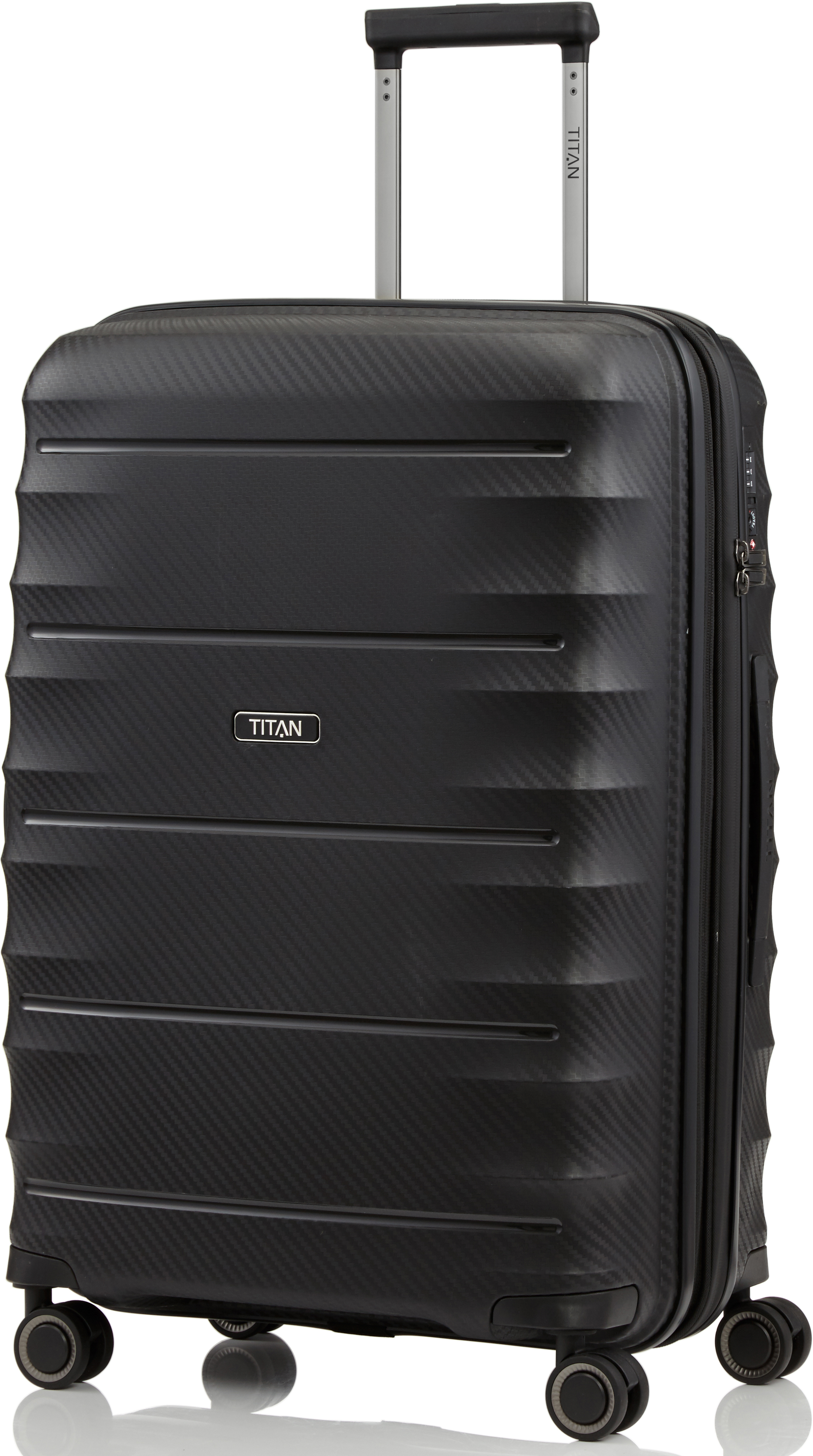 

Чемодан Titan HIGHLIGHT/Black на 4 колесах M exp. (50/70л,3,2кг) (46x67x28см) Ti842405-00