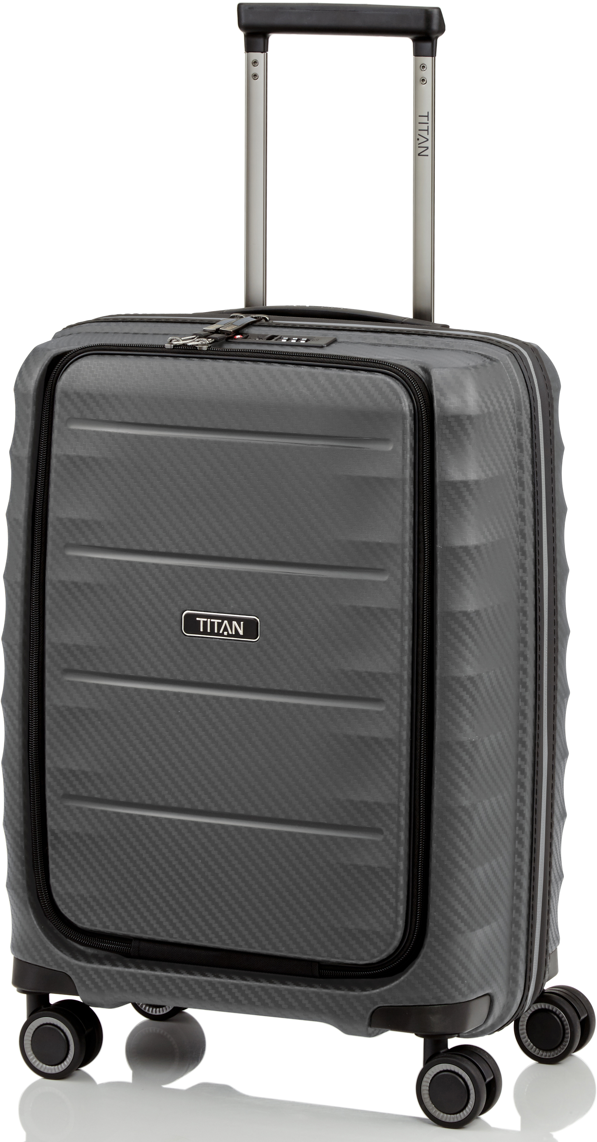 

Чемодан Titan HIGHLIGHT/Anthracite на 4 колесах S с карманом д/ноутбука 15,6" (42л,2,5кг) (40x55x23см) Ti842409-03