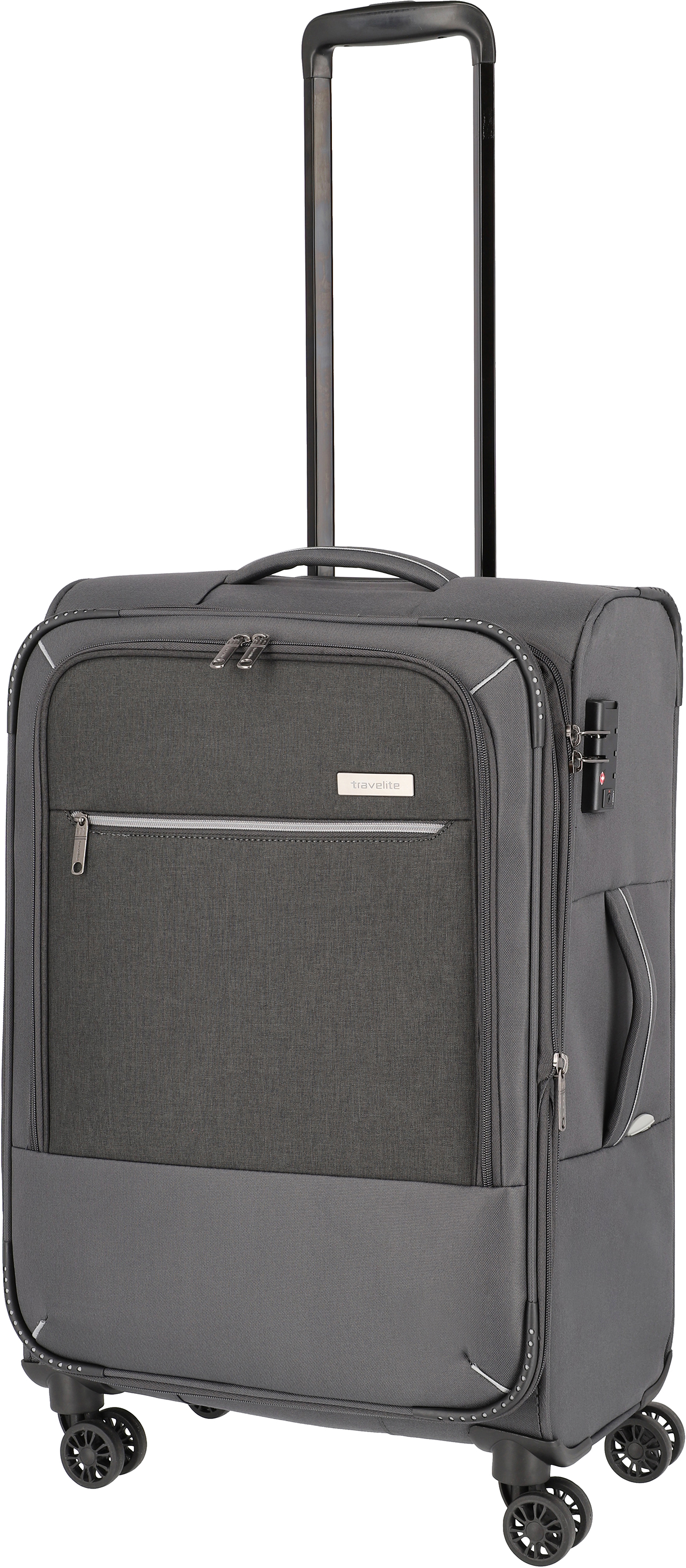 

Чемодан Travelite ARONA/Anthracite на 4 колесах M exp. (56/65л,3,1кг) (42x66x26/30см) TL090248-03