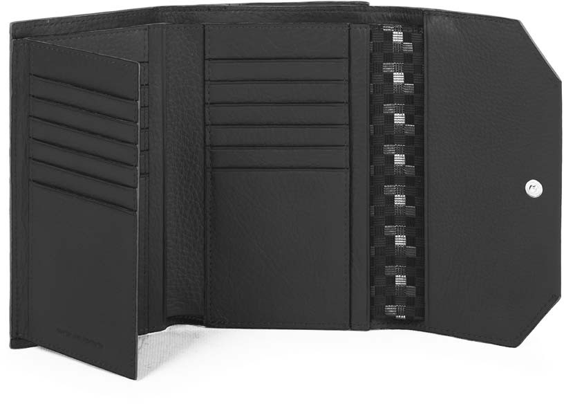 

Портмоне Piquadro MUSE/Black верт. с отдел. для 18 кред.карт с RFID защитой (10,5x15,5x3) PD4152MUR_N