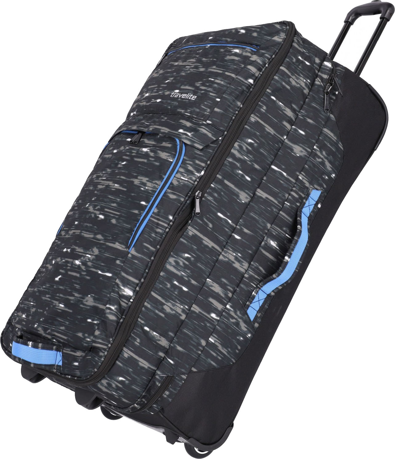 

Дорожная сумка на колесах Travelite BASICS/Black Print на 2 колесах XL exp. (100/127л,3,2кг) (78x43x30/38см) TL096338-01