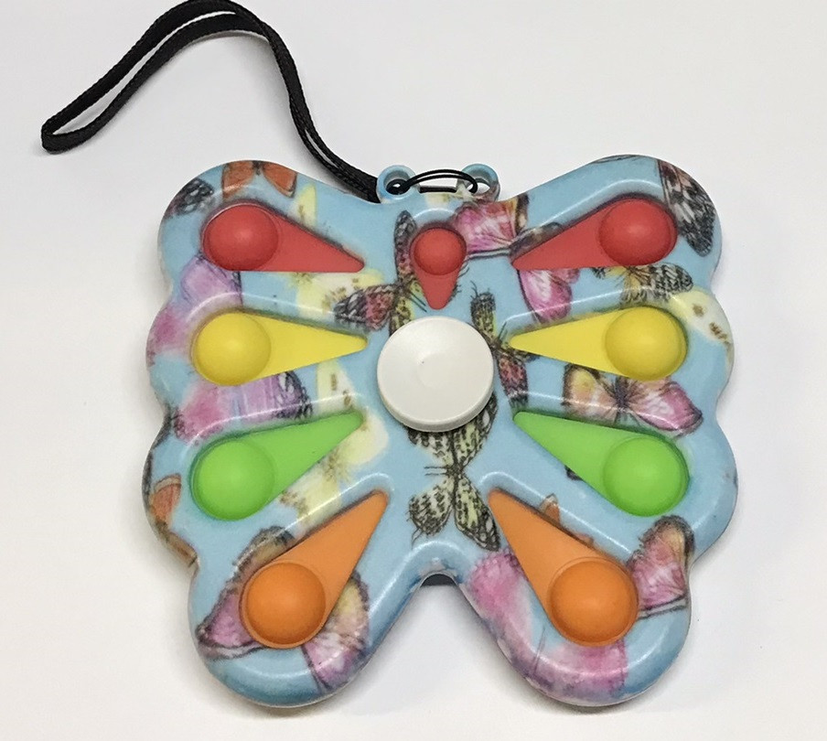 

Игрушка Симпл Димпл разноцветный бабочка голубая антистресс Simple Dimple спинер