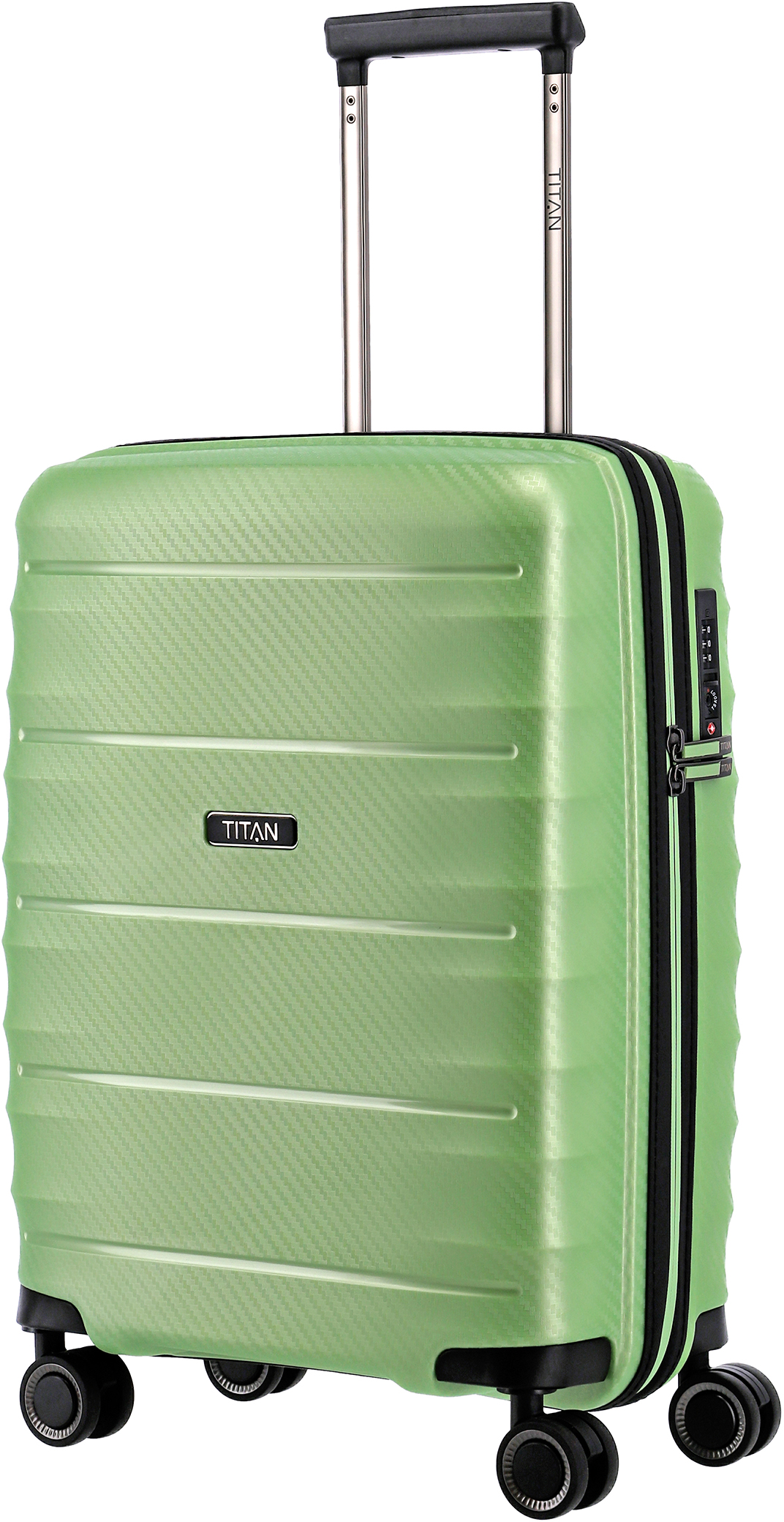 

Чемодан Titan HIGHLIGHT/Green Metallic на 4 колесах S (35л,2,2кг) (40x55x20см) Ti842406-80