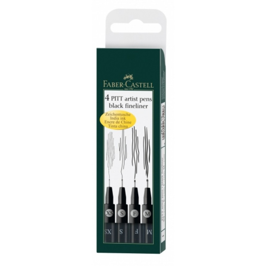 

Лайнеры Faber-Castell PITT artist pen 4 черных цвета (XS, S, F, M,)