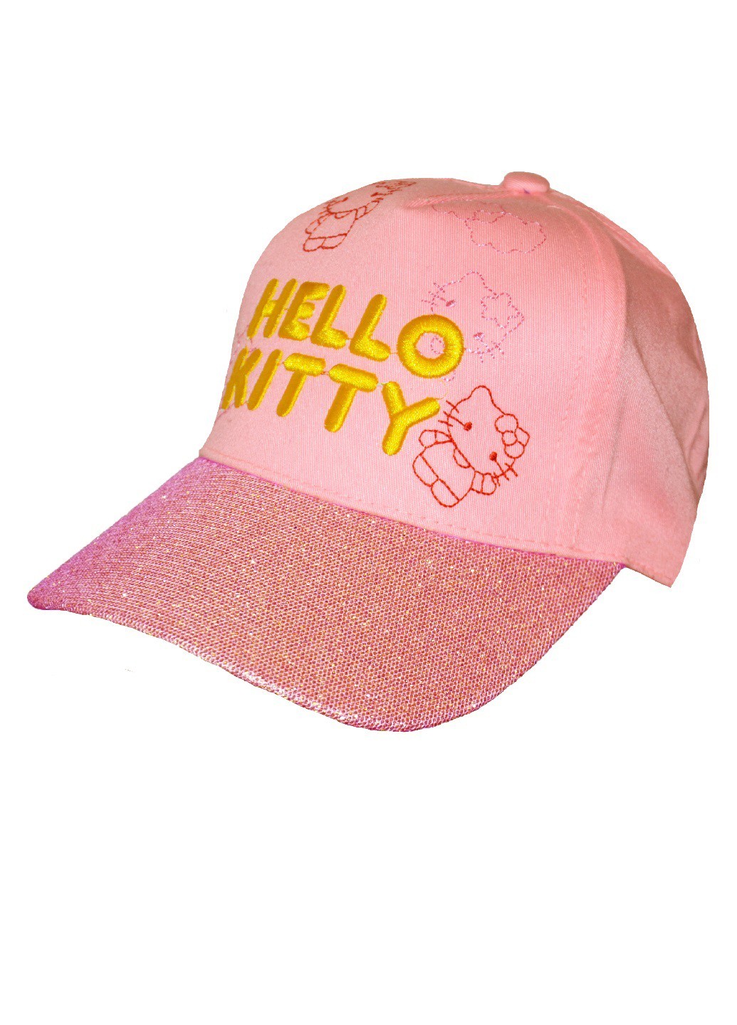 

Кепка девочкам летняя с принтом hello kitty 54 см персиковая (YK-171-11)