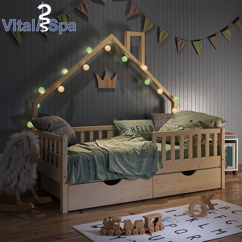

Кровать дымоход с ящиками VitaliSpa, 80x160, дерево