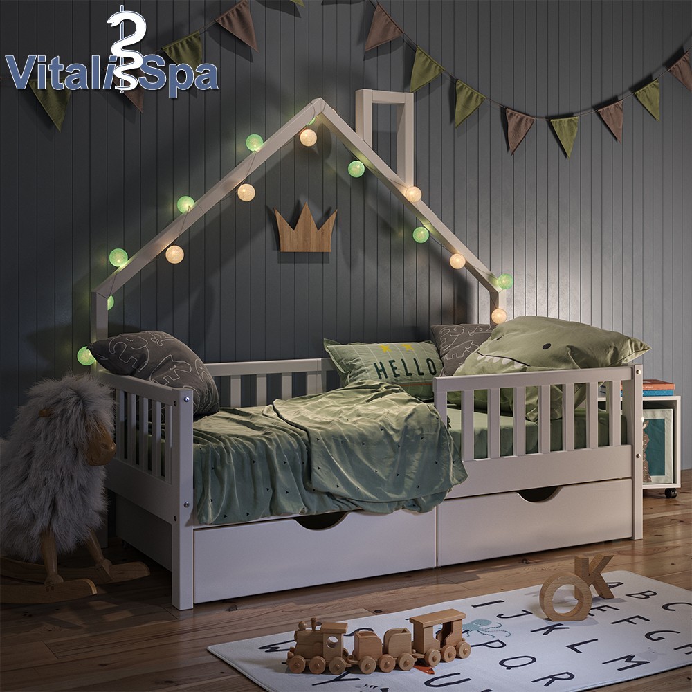 

Кровать дымоход с ящиками VitaliSpa, 80x160, белая