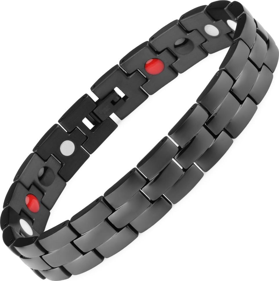 

Магнитный браслет мужской из стали Everiot SB-MJ-024QD черного цвета