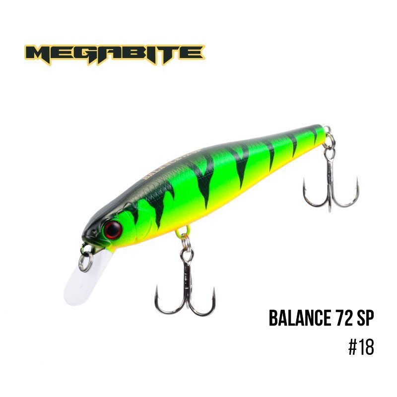 

Воблер Megabite Balance 72 SP (72 мм, 6,9гр, 1m) (18)
