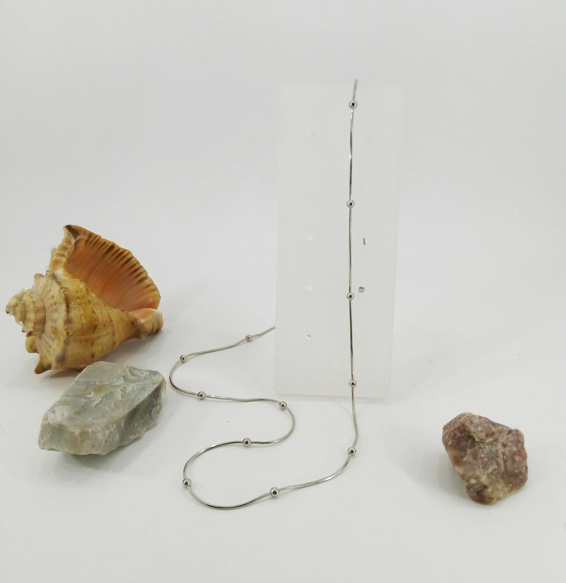 

Серебряная цепочка с шариками плетение снейк 45см