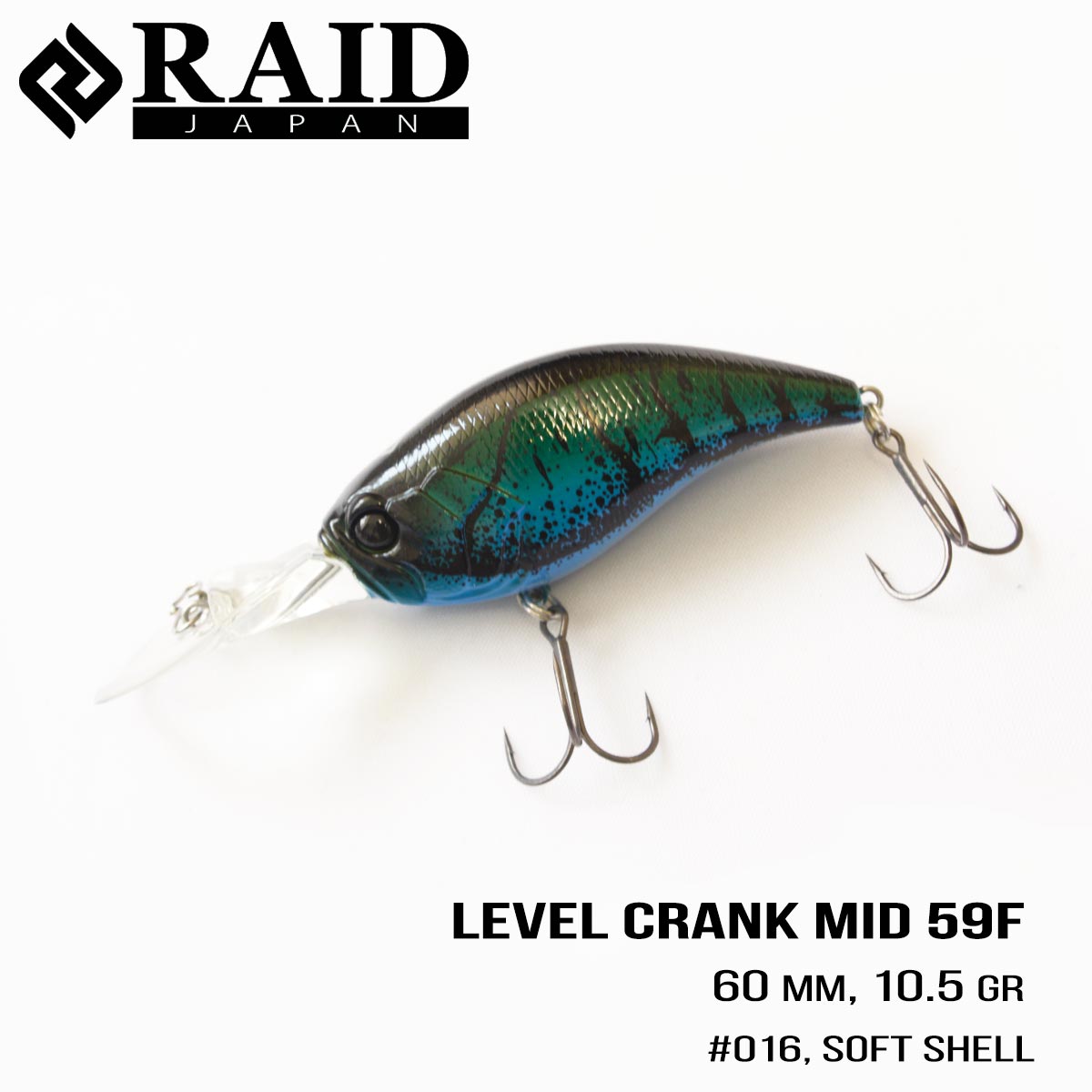 

Воблер Raid Level Crank Mid (59.5mm, 10.5g) (016 Soft Shell)
