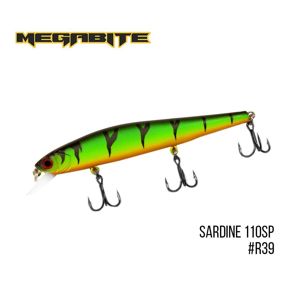 

Воблер Megabite Sardine 110SP (110 mm, 13.7 g, 1.2 m) (R39)