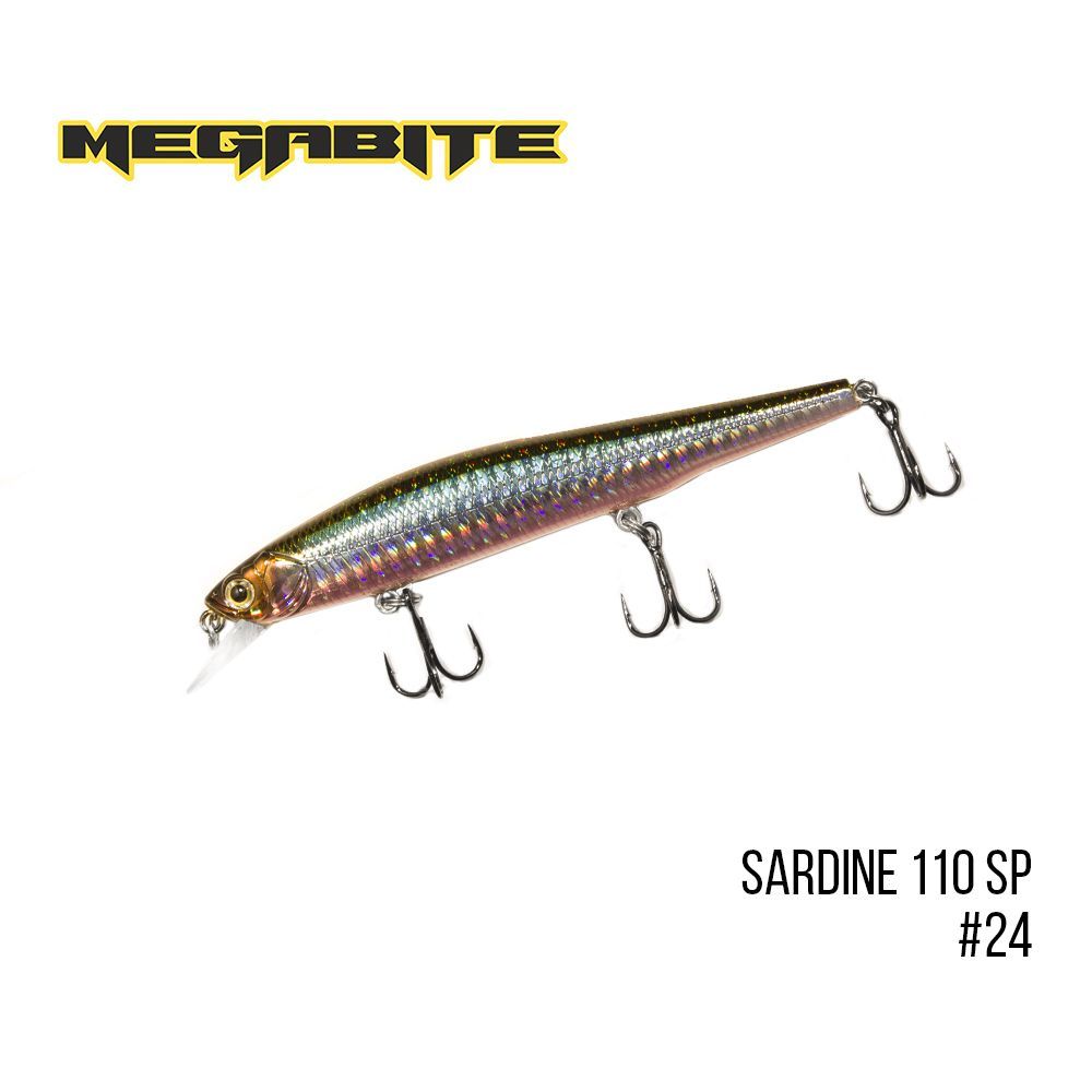 

Воблер Megabite Sardine 110SP (110 mm, 13.7 g, 1.2 m) (24)