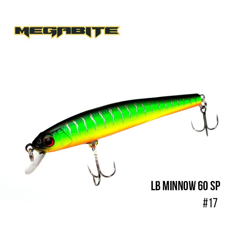 

Воблер Megabite LB Minnow 60 SP (60 мм, 3,2 гр, 0,8 m) (17)