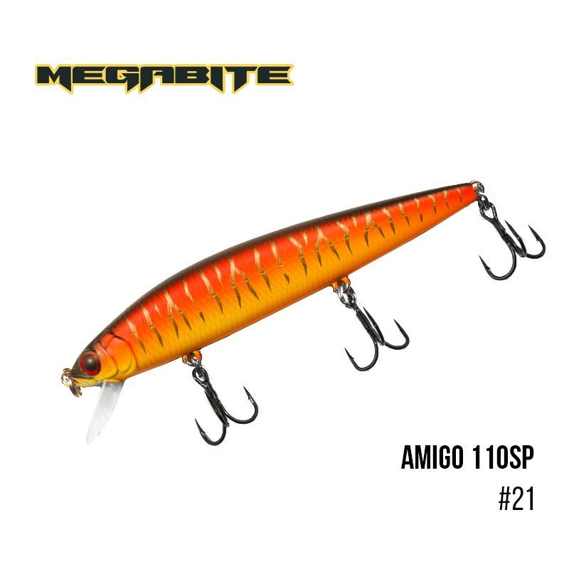 

Воблер Megabite Amigo 110 SP (110 мм, 14,3 гр, 1,0 m) (21)