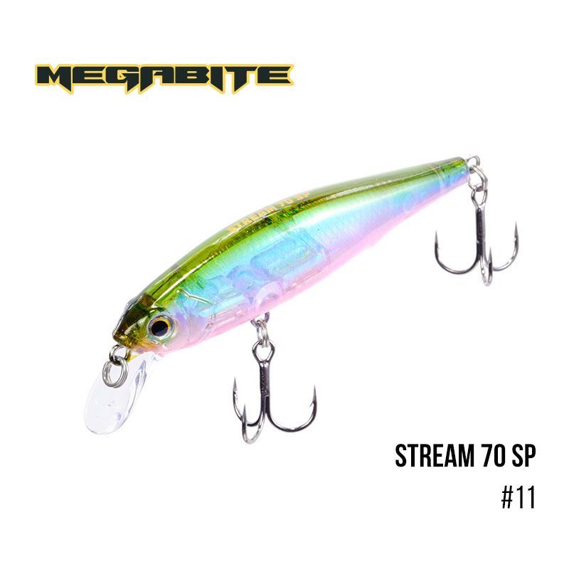 

Воблер Megabite Stream 70 SP (70 мм, 6,4гр, 0,8m) (11)