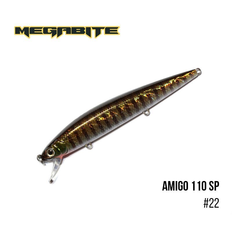 

Воблер Megabite Amigo 110 SP (110 мм, 14,3 гр, 1,0 m) (22)