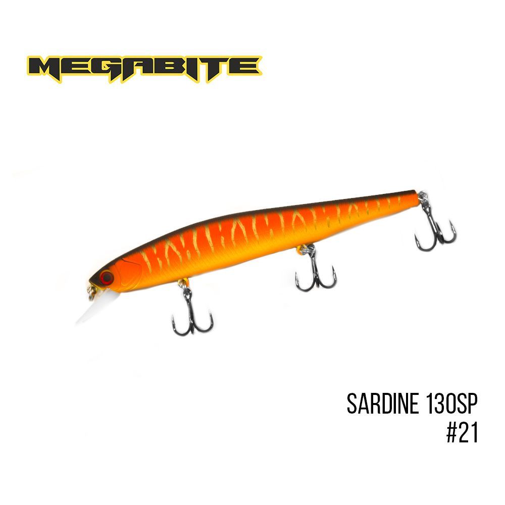 

Воблер Megabite Sardine 130SP (130 mm, 19.7 g, 1.8 m) (21)