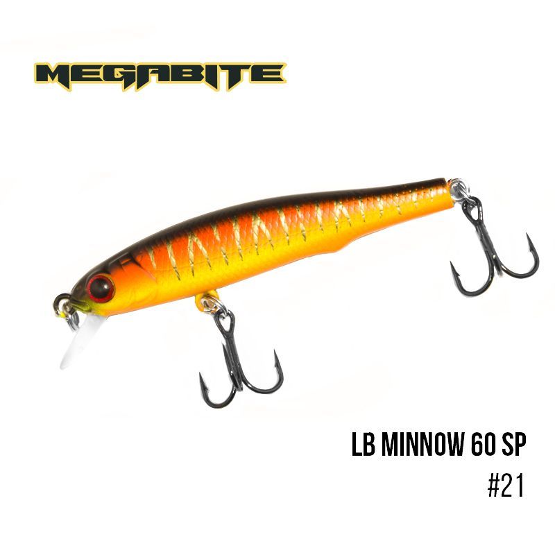 

Воблер Megabite LB Minnow 60 SP (60 мм, 3,2 гр, 0,8 m) (21)