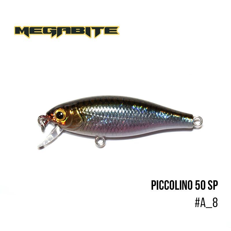 

Воблер Megabite Piccolino 50 SP (50 мм, 4,2 гр, 0,5 m) (A_8)