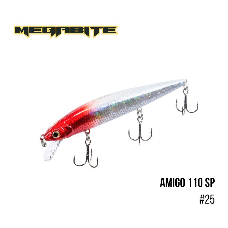 

Воблер Megabite Amigo 110 SP (110 мм, 14,3 гр, 1,0 m) (25)