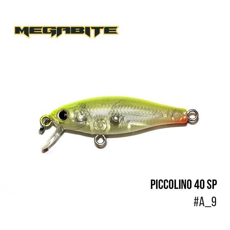 

Воблер Megabite Piccolino 40 SP (40 мм, 2,6 гр, 0,3 m) (A_9)