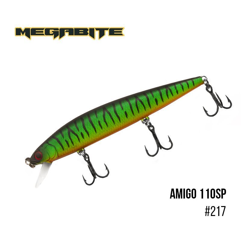 

Воблер Megabite Amigo 110 SP (110 мм, 14,3 гр, 1,0 m) (217)