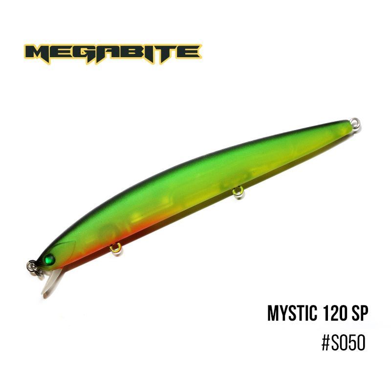 

Воблер Megabite Mystic 120 SP (120 мм, 14,8 гр, 0,5 m) (S050)