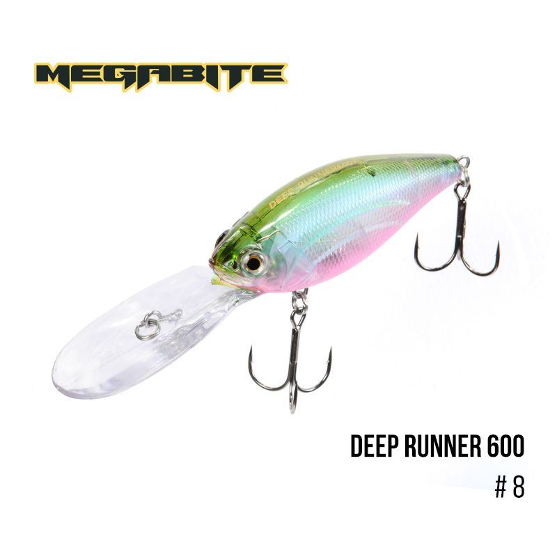

Воблер Megabite Deep Runner 600 F (80 мм, 26.7 гр, 6 m) (8)