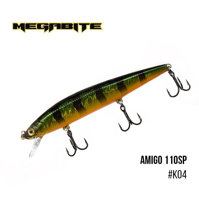 

Воблер Megabite Amigo 110 SP (110 мм, 14,3 гр, 1,0 m) (K04)