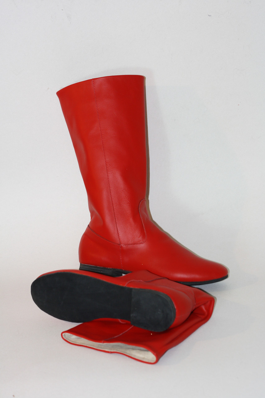 

Подростковые народные сапоги для костюма для танцев натуральная кожа 40 красные