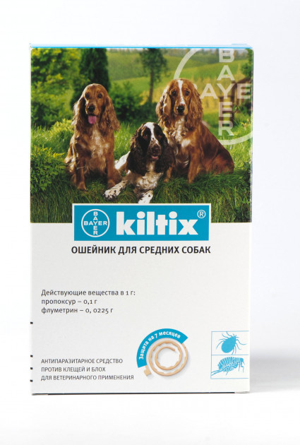 

Килтикс ошейник от блох и клещей для собак KILTIX 48 см Bayer BGL-BY-15