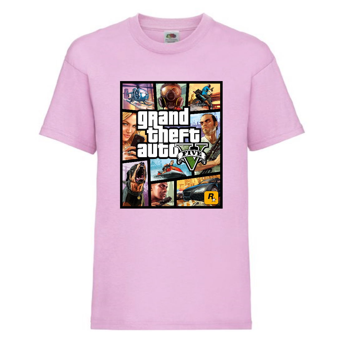 

Футболка детская GTA 002 (Grand Theft Auto) светлорозовая (GTA lpn 002) 128 см